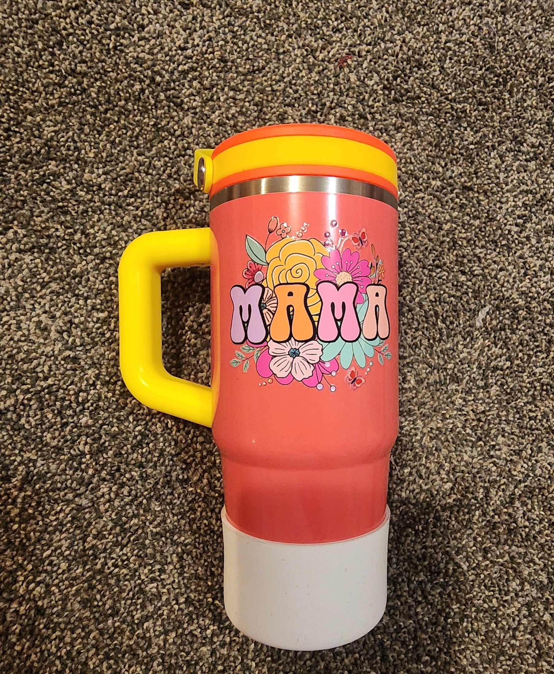 Coral and Yellow Mama 20 oz Tumbler