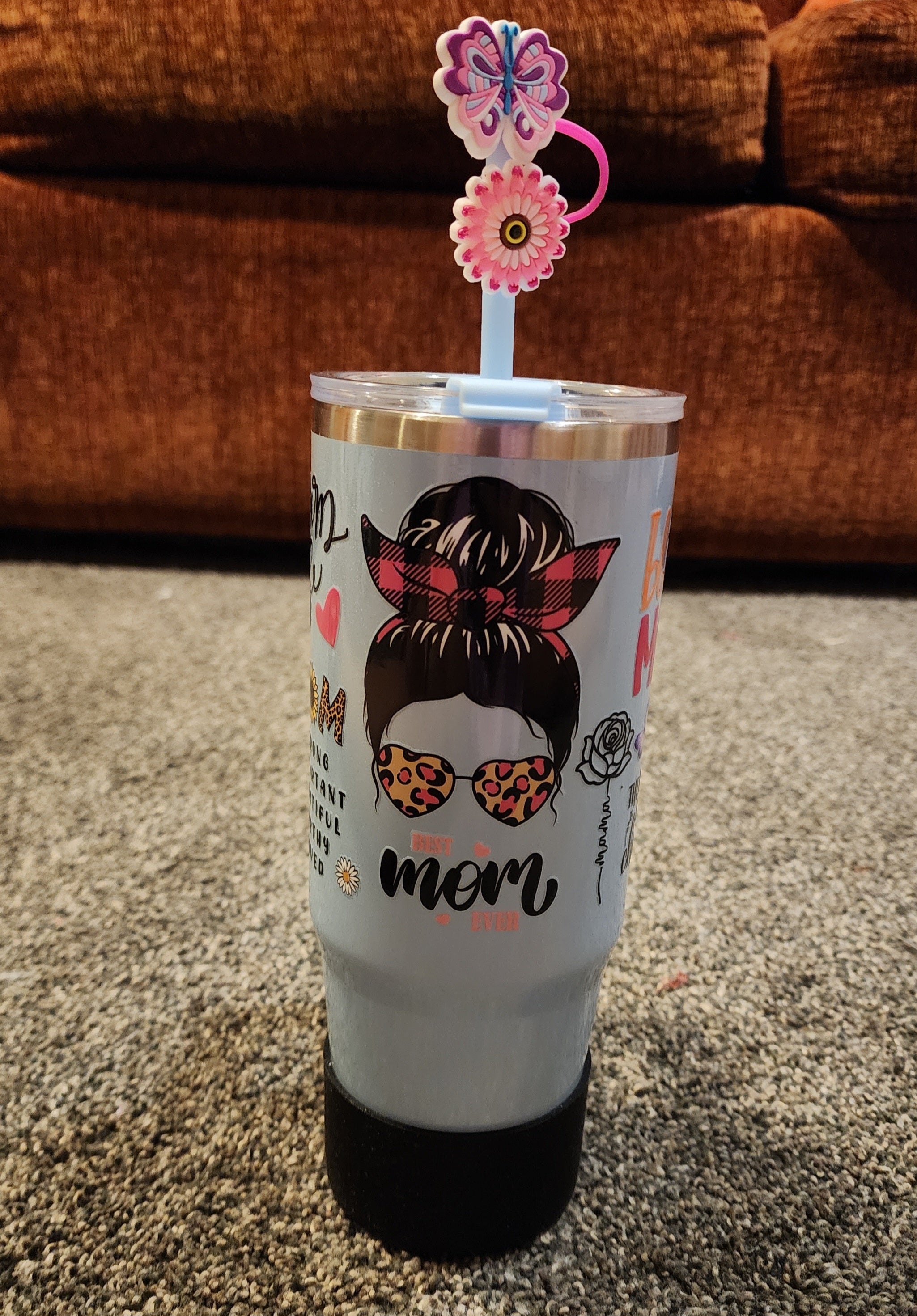 Blue and Pink 30 oz Mom tumbler